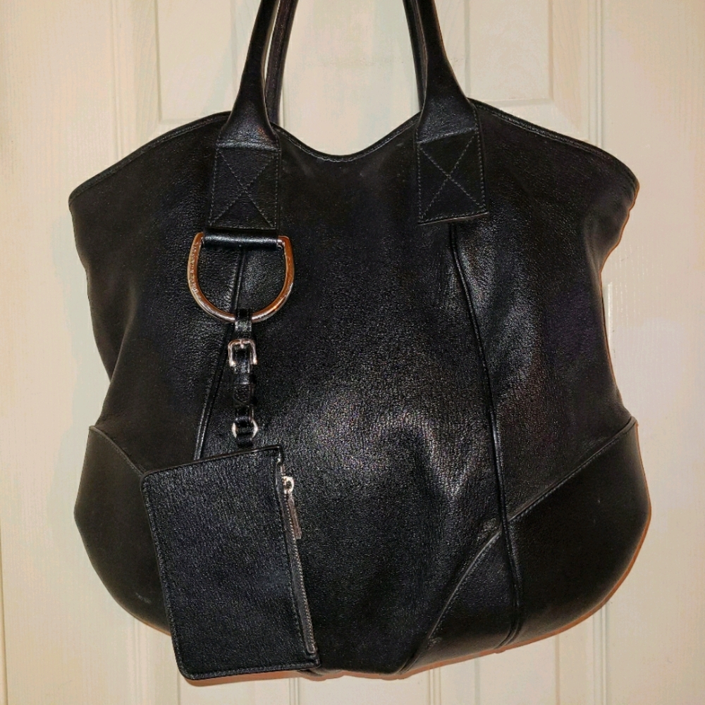 DOLCE GABBANA Miss Ice Black Leather Tote Bag